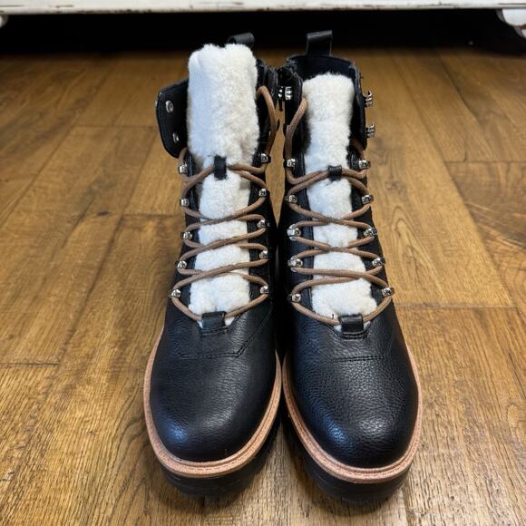 INDIGO RD. Iririe Faux-Fur Hiker Sherpa Booties Women’s Size 7 Boots Combat - Picture 3 of 7